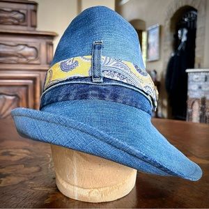 Denim Hat for High Pony Messybun Updo